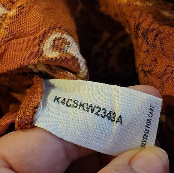 Anthropologie Bishop + Young Maya Smock Skirt Taj Print Boho Midi Rust Small - Picture 5 of 7